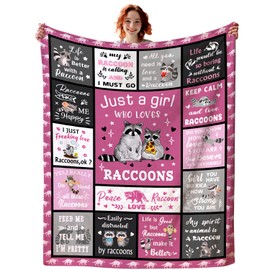 Dizogogo Raccoon Blanket Raccoons Gifts for Women,Funny Raccoon Stuffed Animal Throw Blankets Best Raccoon Christmas Birthday Gifts for Kids Girls Adults 50"X40"