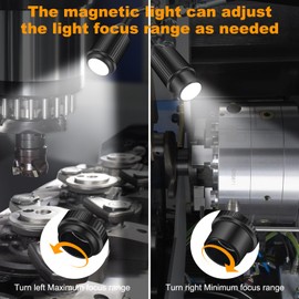 10W Magnetic Work Light, Magnet Desk Lamps With Adjustable Fucos and Flexible Gooseneck, Sewing Machine Light, LED Task lights for Work Bench, lathe, Bandsaw, Industrial