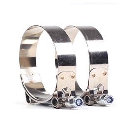 Generic 2PCS 1-1/4" 41mm - 46mm Stainless Steel T-Bolt Clamps Turbo Intake Intercooler Clamp (2Pcs 1.25inch)