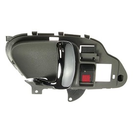 TRQ Inside Door Handle Gray & Chrome Front or Rear LH Left Driver for Pickup Truck