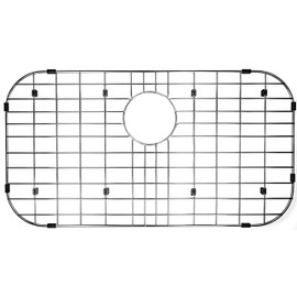 Alonsoo Kitchen Sink Grid and Sink Protectors, Stainless Steel Sink Grids for Bottom of Kitchen Sink Rear Drain with Corner Radius, Stainless Steel 26" x 14"