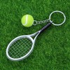 Kisangel Mini Tennis Racket Keychain Key Ring Decorative Tennis Ball
