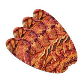 Bacon Galore Double-Sided Oval Nail File Emery Board Set 4 Pack