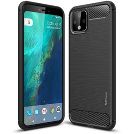 TECHGEAR Pixel 4 Case [Stealth Case] Flexible, Shockproof, Ultra Slim, Soft TPU Protective Shell Cover with Carbon Fibre Detailing Designed For Pixel 4