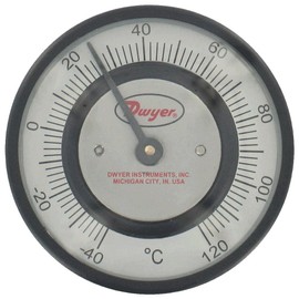 Dwyer® Pipe-Mount Bimetal Surface Thermometer, STC161, 70 to 370°F, 3/4" to 7/8" Pipe