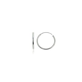 Sterling Silver Small Endless 18mm Round Thin Lightweight Unisex Continuous Hoop Earrings