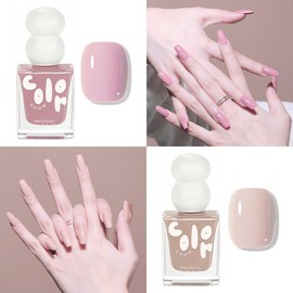 Pink Nail Polish Sets - 4PCS Nail Varnish Sets - Nude Pink Purple Nail Varnish - Quick Dry Long Lasting Holographic Nail Polish - No Need UV Nail Paint For Women Girls Nail Art Gift At Home Salon