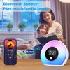 QingHong Kids Wake Up Light Alarm Clock with Bluetooth Speaker,