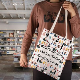 JNIAP Musical Gift We'll Be Revolting Children 'Til Our Revolting's Done Tote Bag Matilda Fans Gift (We'll Be Revolting Tote Bag)