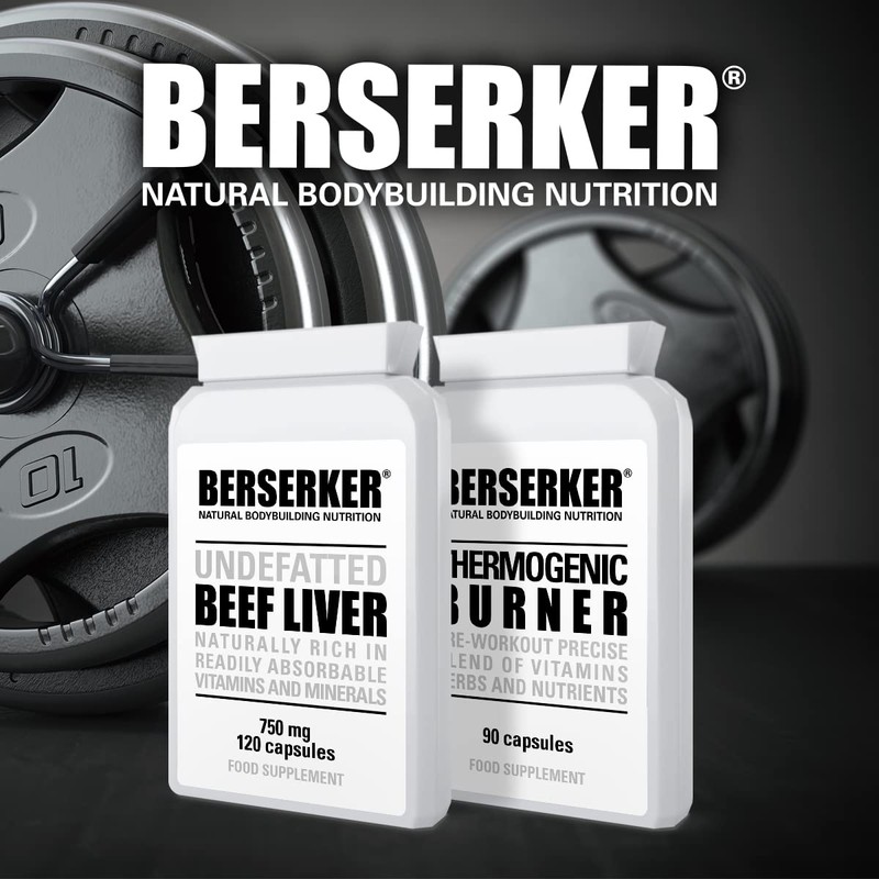 Berserker Desiccated Beef Liver 750mg 500 Capsules Un-defatted Meaning Full