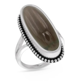 Solid 925 Sterling Silver Ring For Women & Girls Smoky Topaz Ring Sterling Silver Boho Ring Brown Gemstone Ring