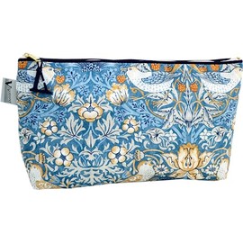 Vagabond Bags Ltd William Morris Strawberry Theif Medium Sack Bag, Blue, 26 cm x 16 cm x 8 cm, Soft Bag with Zip