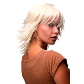 WIG ME UP - 8019-613 Perücke hellblond platinblond im Wetlook modulierte stufige Spitzen scharf