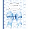 Blue Coquette Bows Composition Notebook: Aesthetic Wide Ruled Journal for