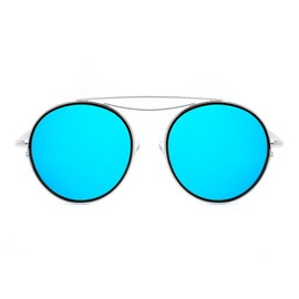 Cramilo Fashion Designer Mirrored Polarized Round Sunglasses Fashion Eyewear