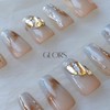 [GLORS] Purly Handmade Medium Ballerina Press on Nails | Mist