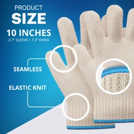 Heat Resistant Gloves Oven Mitts – Gloves Heat Resistant with Fingers Oven Mitts Kitchen Pot Holders Cotton Gloves Kitchen Gloves Double Oven Gloves with Fingers White, 1 Pair