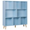 Segawe 8 Cube Storage Organizer, 3 Shelf Wood Bookshelf Storage
