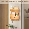 Modern Farmhouse Key Holder Wall Mount with Drawer Organizer –