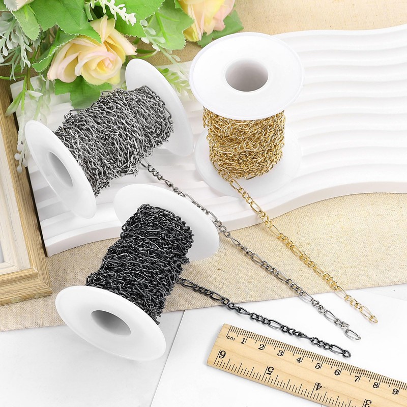 sourcing map 16.4Feet Aluminum Link Chain, Link Cable Chain Twist
