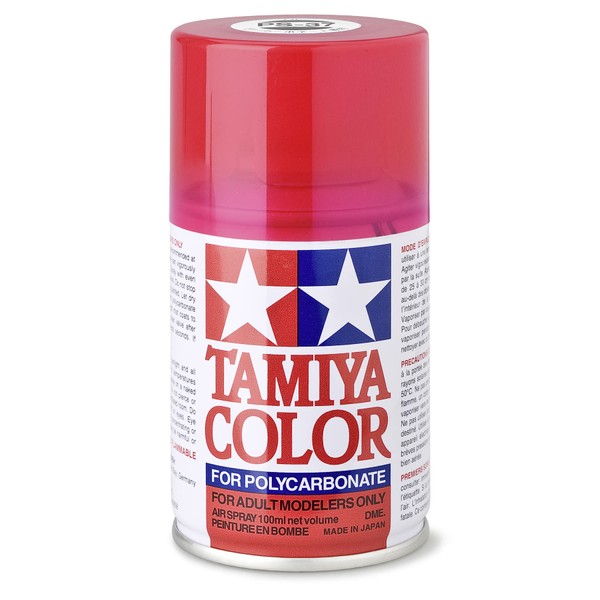 Tamiya Polycarbonate PS-37 Translucent Red Spray 100 ml TAM86037 Lacquer