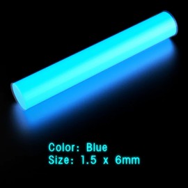 LXQQFUN 20 Pcs Resin Luminous Rods, 1.5 × 6mm High-Visibility Glow Sticks, Glow in The Dark Every Day Carry Gear Accessories (Blue)