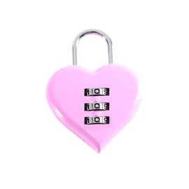 Combination Lock, Pink Heart Shape 3 Digital Password Padlock, Mini Outdoor Combo Gate Lock for School Gym Locker, Fence Gate, Toolbox, Employee Hasp Locker Combination Padlocks