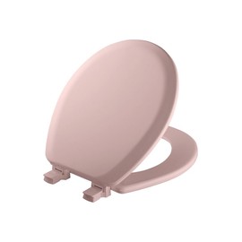 Mayfair 46EC 023 Molded Wood Toilet Seat with Lift-Off Hinges, Round, Pink