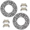 Caltric 2 Rear Brake Disc Rotor w/ Pads for Polaris