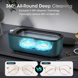 Ultrasonic Jewelry Cleaner, Jewelry Cleaning Machine Smart Variable Frequency 47KHz - 50KHz, Professional Sonic Cleaner with UV for Rings, Glasses, Watches, Dentures, Retainer, Earrings, Necklaces