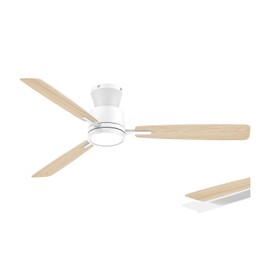 Atolit Ceiling Fans with Lights,52 Inch,Quiet Reversible Motor,Easy to Install,6 Speeds,3CCT,Timer,White Low Profile Ceiling Fan for Bedroom Living Room,Kitchen,Indoor/Outdoor