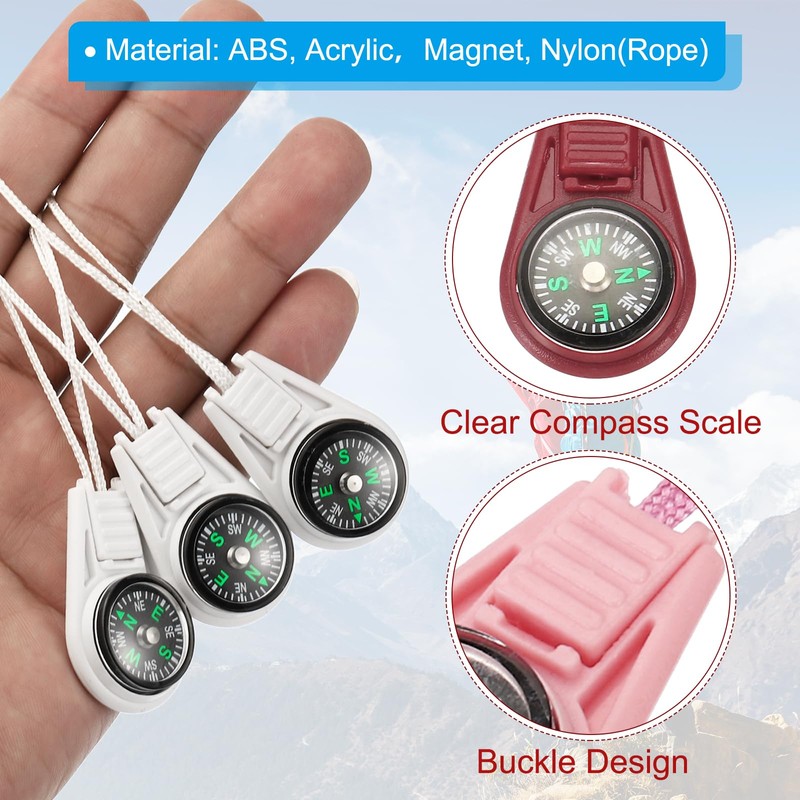 PATIKIL Mini Survival Compass, 25 Pcs Button Compass Bulk kit