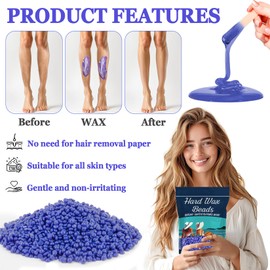 15oz Hard Wax Beads for Hair Removal - Sukh Purple Hard Wax Beans Hot Beads Hair Removal Melts Brazilian Bikini for Face, Body, Legs Underarms, Back and Chest