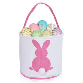 Zkaoai Easter Bunny Bags, Easter Bunny Baskets with Fluffy Tail, Easter Bunny Bags Children, Easter Basket Carry Bags, Easter Baskets for Kids Egg Hunt, Party Decoration, Toys, a, Minimal