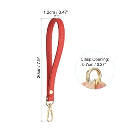 PATIKIL PU Leather Keychain, 2 Pack Key Holder Keyring Strap with Metal Gold Key Ring Lock Anti Lost Clasp for Wallet Purse Clutch, Red
