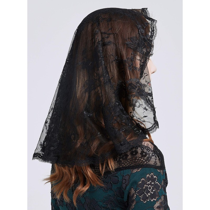 Velo de Mantilla de encaje floral para la iglesia latina