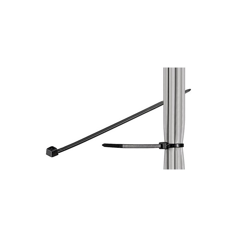 Cable tie,weather resistant nylon,black, length 280 mm width 4,8 mm