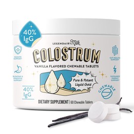 Bovine Colostrum Chewables – Vanilla Flavor – Legendairy Milk – Supports Digestive Health, Bloating Relief & Immunity – 40% IgG – Fitness Support