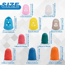 INJOYTEC 20 Pieces Rubber Finger Tips Guard 2 Styles 5 Sizes Silicone Thimble Finger Pads Grips Assorted Colors Protector for Sorting Task Embroidery Paperwork Carving Sewing Money Counting Guitar
