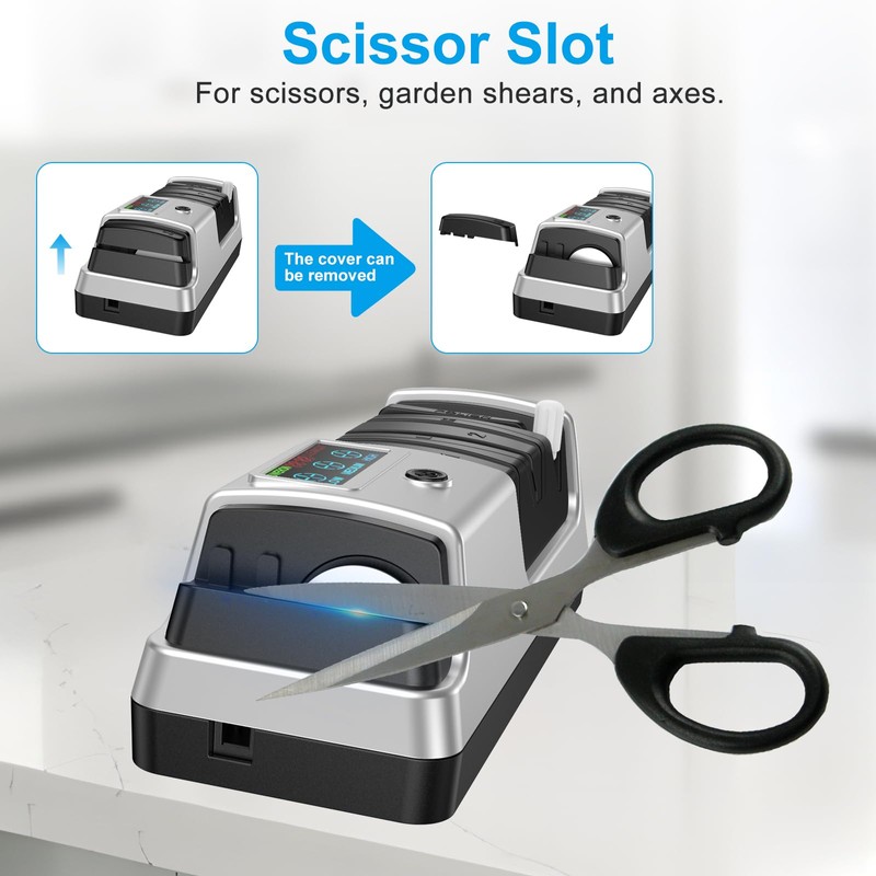 Upgrade 5 in 1 Electric Knife Sharpener, Professional 3-Stage with