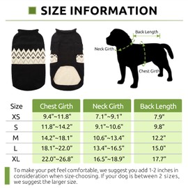 Queenmore Warm Dog Sweater, Soft Pet Knitwear, Knitted Pullover, Winter Pet Clothes for Small Medium Dogs Cats