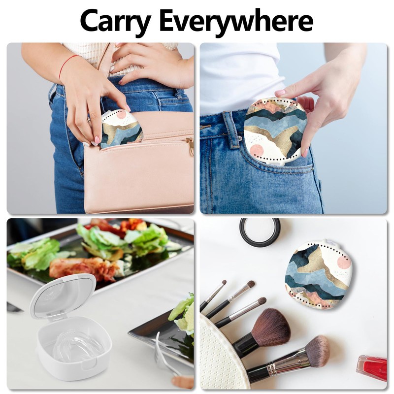 TIHYWR Retainer Case,Mouth Guard Case,Denture Case,Orthodontic Aligner Case With Mirror