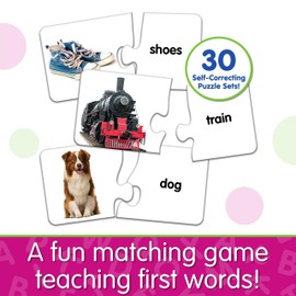The Learning Journey: Match It! - First Words - 30 Piece Self-Correcting Words with Matching Images for Emerging Readers - Sight Words Puzzle for Kids Ages 3 and Up - Award Winning Toys , White