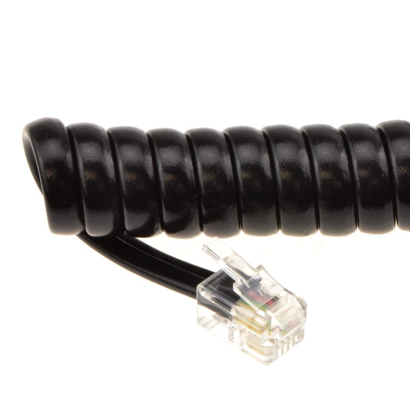 kenable Telephone Handset Coiled RJ10 Plug to RJ10 Plug Cable