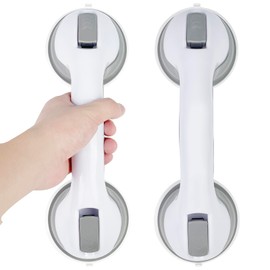 Fousenuk Grab Bars for Seniors, Pack of 2 Shower No Drilling Bathroom, Suction Cup Shower Handle with Bathtub Handle Support Handle, Disabled Toilet Grab Handle, Suction Handle Bathtub for Disabled