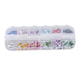 Healvian 2pcs Nail Art Decorations Mixed Glitter Rhinestones Flat Back Shiny Stones for Nail Designs