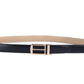 Leather Ratchet Belts For Men Suit Pants Adjustable Click Belt with Automatic Buckle 1 3/16" Wide