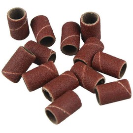 Boxonly 100 Pieces Sanding Bands Sleeves Drum Sander Set 320 Grit Sanding Drum Sand Bands Shank Rotary Tool Kit with 2 Mandrels