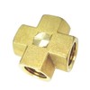 Nigo Industrial Co. Forged Brass Pipe Fitting, 4-Way Tee, Female