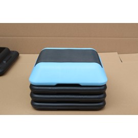 SPOFLYINN 16"x16" Adjustable Exercise Steps With 4 Risers, Height-Adjustable Exercise Step Platform For Home Gym Exercise Fitness Workout Black+Blue As shown